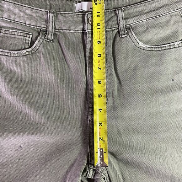 VERVET FLYING MONKEY Jeans Cropped Flare Distressed Frayed High Womens 29 8 Gray - Picture 7 of 9